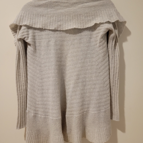 Qi Cashmere Gray Open Front Cardigan Sz XSP - Picture 3 of 6